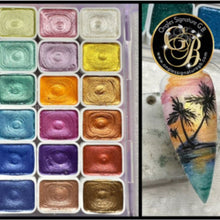 Charger l'image dans la galerie, coffret d'aquarelle nacrée , coffret d'aquarelle, de la peinture aquarelle
