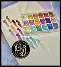 Charger l'image dans la galerie, coffret d'aquarelle nacrée , coffret d'aquarelle, de la peinture aquarelle