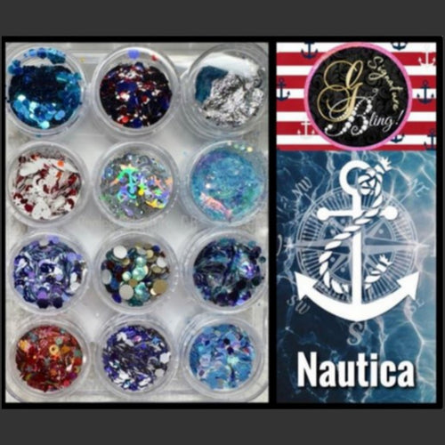 Coffret de paillettes thématique « Nautica », GBling, Nail Art, Décoration ongles