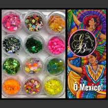 Charger l'image dans la galerie, Coffret de paillettes thématique « Ô Mexico », GBling, Nail Art, Décoration ongles
