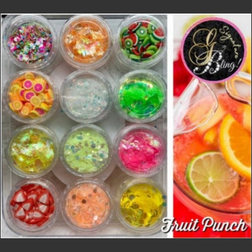 Coffret de paillettes thématique “Fruit Punch”, GBling, Nail Art, Décoration ongles