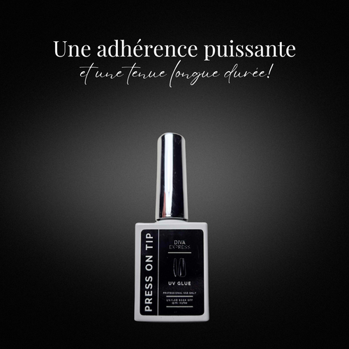 Colle gel UV, UV glue, rubber base, press on tip glue, colle pose américaine