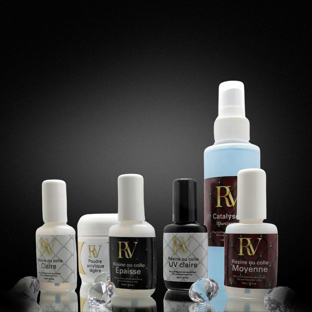 Résine et poudre, Ensemble de départ, les essentiels, kit résine et poudre, Trousse de départ, Ensemble de produits, Trousse de produits, ongles, Dip powder