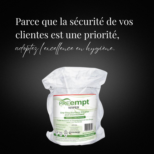 Lingettes, Désinfectant, Lingettes désinfectante, PREempt, Recharge lingette RTU